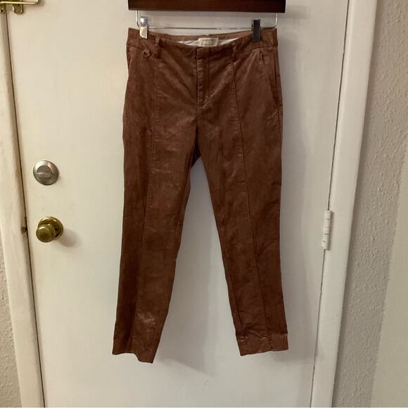 Anthropologie Pants - Anthropologie The Essential Slim Brown Pants 0 Casual  Boho Slow Fashion Preppy